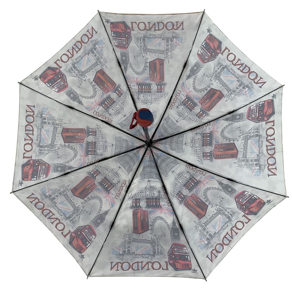Жіноча полегшена складана парасолька-автомат із зображенням Лондон / London, 2F/shtorm-3  2F/shtorm-3 фото | ANANASKO