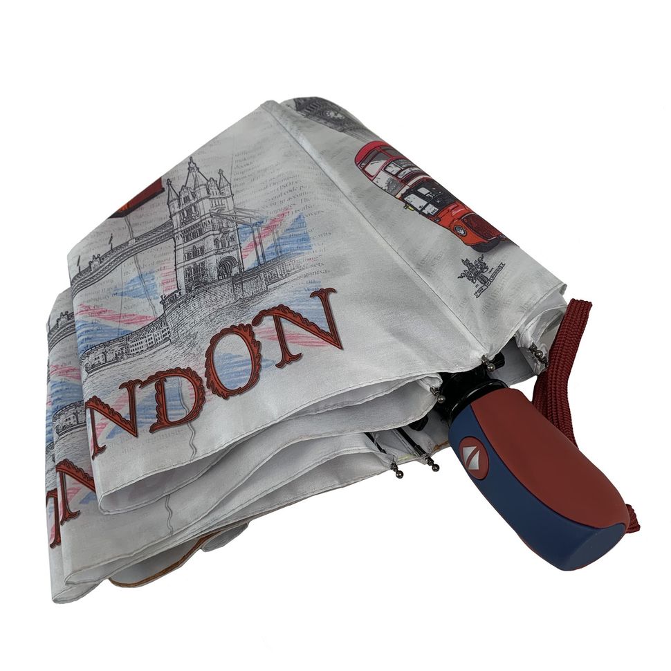 Жіноча полегшена складана парасолька-автомат із зображенням Лондон / London, 2F/shtorm-3  2F/shtorm-3 фото | ANANASKO