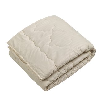 Летнее синтепоновое одеяло двуспальное молочного цвета 180х210 Ananasko KS56 150 г/м² KS56(2,0) фото | ANANASKO
