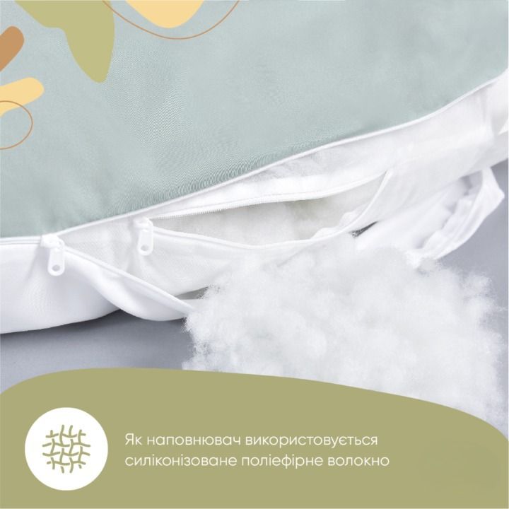 Подушка П-образная для беременных 140х75х20 см мята/белый Ananasko 8-33722*002  8-33722*002 фото | ANANASKO