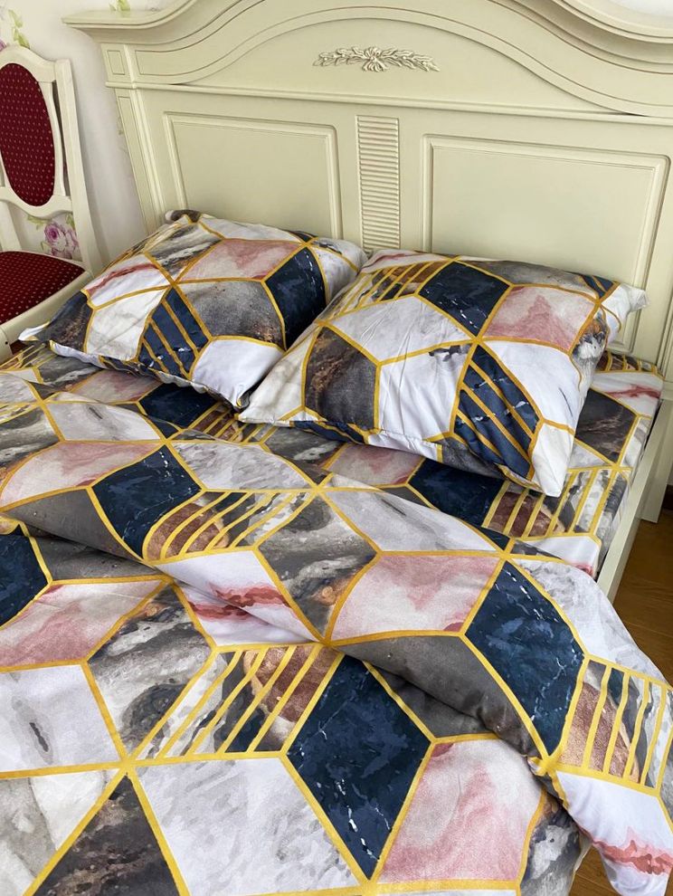 Комплект постельного белья двуспальный Бязь Полиэстер Ananasko 1103 90 ниток/см² 1103(2,0) фото | ANANASKO