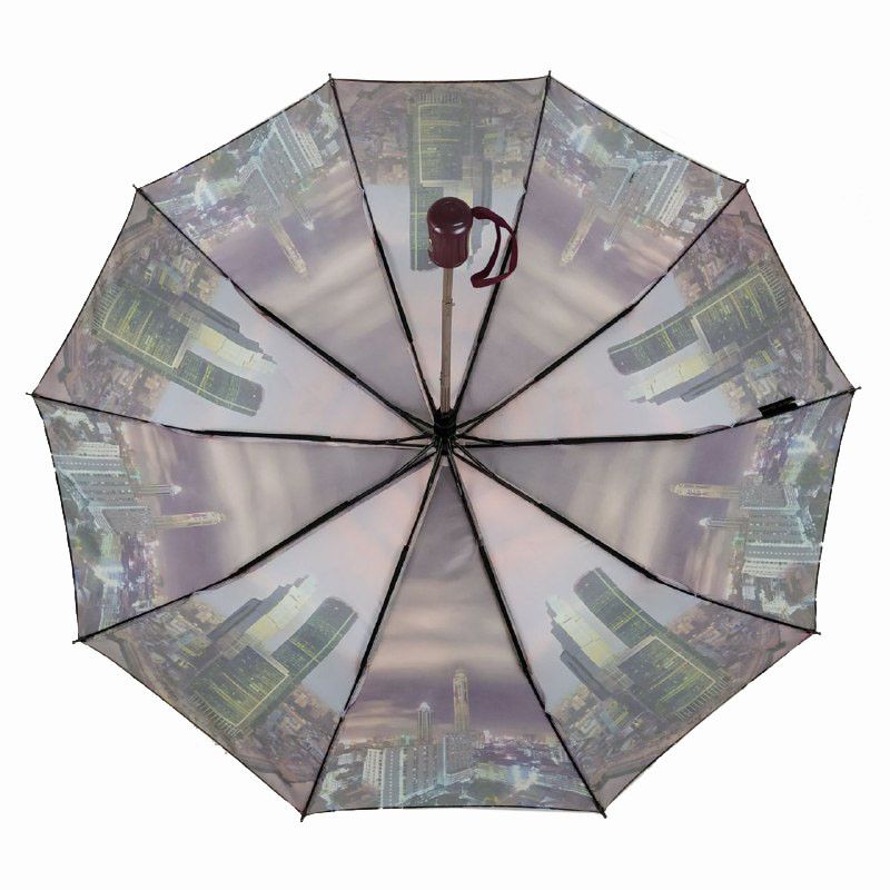 Складана парасоля жіноча напівавтомат з системою антивітер, фіолетовий, 511-1  F501-1 фото | ANANASKO