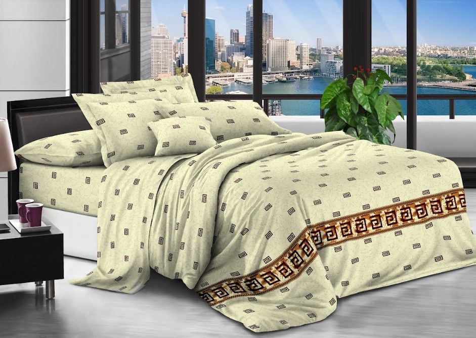 Комплект постельного белья двуспальный евро Бязь Полиэстер Ananasko 85359 90 ниток/см² 85359(e) фото | ANANASKO
