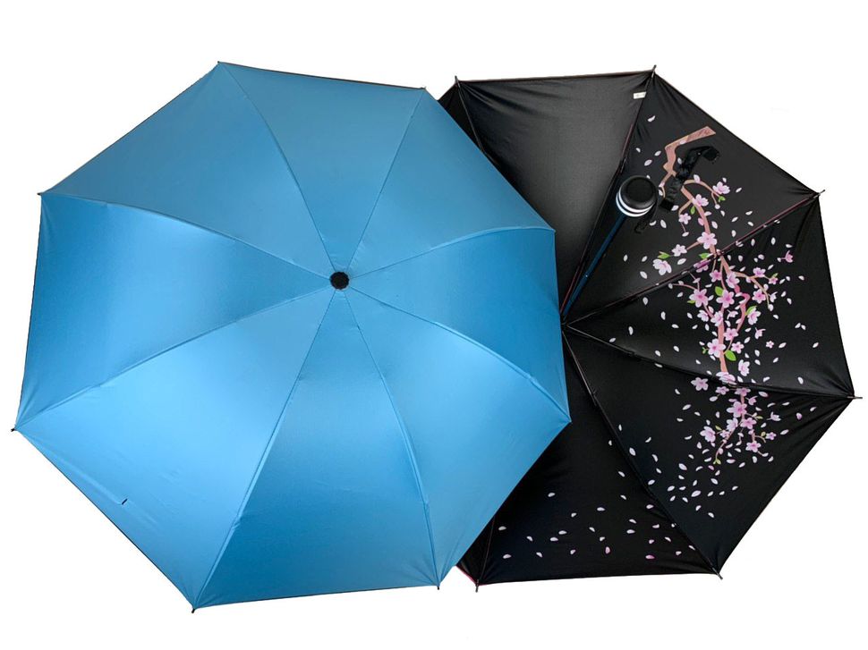 Механический женский зонт в три сложения, голубой, 8308-5  8308-5 фото | ANANASKO