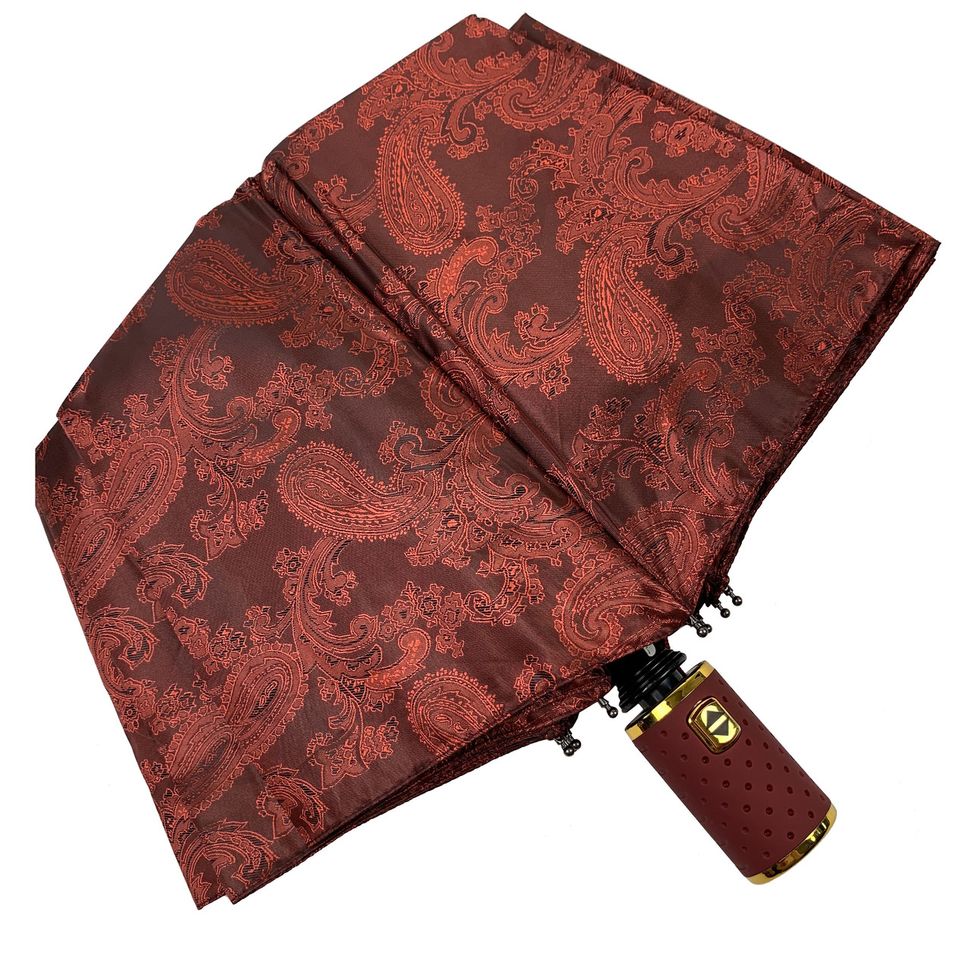 Жіноча парасоля-автомат з жакардовим куполом "хамелеон" від Flagman, бордовий, 514-2  514-2 фото | ANANASKO