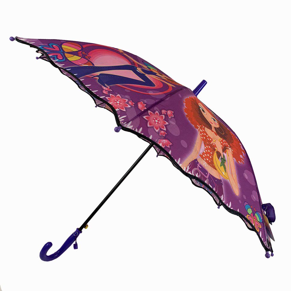 Яскрава дитяча парасоля тростина, Flagman з героїнею мультика Вінкс, фіолетовий, 601А-1  601А-1 фото | ANANASKO